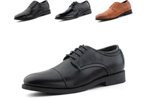 Hitmars Oxfords Homme Chaussure Ville Derby Brogues Mariage Dressing Chaussures Cuir Vernis Lacets Classique Soirée Costume Habillées Noir Marron 39-47