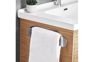 JOYART 22CM Inossidabile Porta Asciugamano Porta Salviette per Bagno e Cucina Autoadesivo Porta Asciugamani
