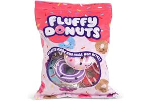 Keycraft Fluffy Doughnuts Squishy – Peluche Sensoriale Cuscino | Borsa Morbida con Donut di Peluche | Giocattolo Creativo Regalo per Bambini e Ragazzi
