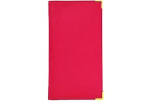 LIVAN - L601 - Porte-Chéquier Talon en Haut 2 Volets - Porte Carte - en Croute Cuir Vachette - pour Format Portefeuille (A croûte Cuir Framboise)