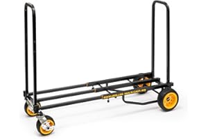 Rock-N-Roller R16RT (Max Wide) 8-in-1 Folding Multi-Cart/Hand Truck/Dolly/Platform Cart/34" to 52" Telescoping Frame/600 lbs. Load Capacity, Black