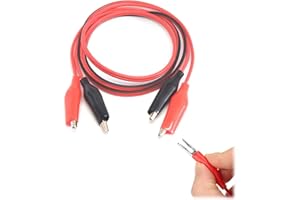 AIDI 2 Pcs Crocodile Clips Electrical, Insulated Wire Multimeter Test Leads with Alligator Soldered and Circuit Connection, Experiment, Electrical Testing