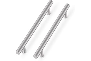 Probrico Satin Nickel meubles poignées, Modern armoire tiroir cuisine armoire poignées, tiroir en acier inoxydable tiroir poignées, paquet de 10, trou Centre 192mm