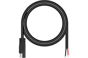 GINTOOYUN Cavo a spirale con connettore SAE da 24 V, 14 AWG, con isolamento nero, 0,9 m, cavo di prolunga per disconnessione rapida SAE, per auto, moto, batteria, ecc