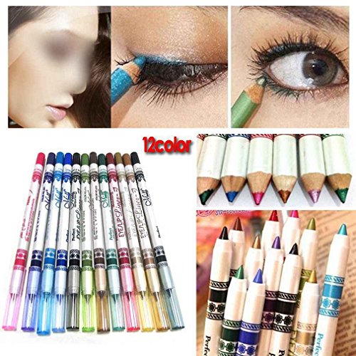 DAYAN 12 Farbe Glitter Eyeliner Pencil Lidstrich Augen Liner Eye Kosmetik Makeup Set