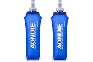 AONIJIE 250ml/500ml Soft Flask Botella de Agua Plegable Suave Matraz sin BPA para Correr Ciclismo Senderismo (500ml-2pcs)