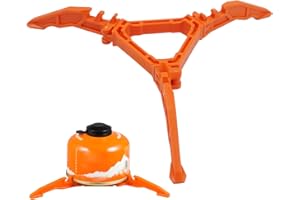 KEYQUEEN Gas Tank Holder Foldable Gas Canister Stand Tank Bracket Non-Slip Outdoor Camping Tripod Fuel Gas Bottle Multi-Use Portable ABS for Hiking Picnic Cooking for 100g/ 250g/450g Gas Canister(Orange)