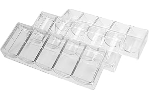 Wobekuy 10 x professionelle Acryl-Pokerchips, 100 Chipschalen (ohne Deckel).