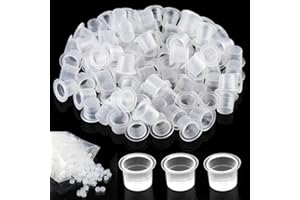 BLEEZM 100 piezas Tazas de Tinta para Tatuajes, Tapas de Tinta de Tatuaje, Tinta de Pigmento Tazas de Tinta para Tatuajes de Plástico, Tatuar Contenedor, Kit De Accesorios para Tatuaje