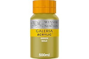 ‎WINSOR & NEWTON Winsor & Newton 2150294 Galeria Acrylfarbe, hohe Pigmentierung, lichtecht, buttrige Konsistenz, 500 ml Topf - Grüngold