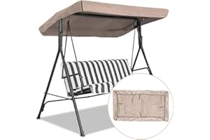 FYBlossom Hollywoodschaukel, Gartenschaukel Universal Hollywoodschauke Ersatzdach Universal Ersatz-Bezug Sonnendach Dachplane Sonnendach für Hollywoodschaukel PE-Gewebe (Beige)