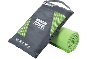 Rainleaf Microfiber Towel Perfect Travel & Sports &Beach Towel. Fast Drying - Super Absorbent - Ultra Compact. Suitable for Camping, Backpacking,Gym, Beach, Swimming,Yoga,Green,30 X 60 Inches