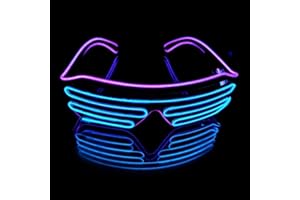 SOUTHSKY LED Glasses Shutter Type EL Wire Glow Light Up 2 colors 4 Modes For for Halloween Costume Cosplay Party