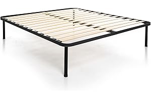 DOLCI SOGNI Rete Matrimoniale 170x190, Rete Ortopedica Doghe Letto Matrimoniale con 4 Piedi Smontabili, Struttura Letto Matrimoniale 170x190 Interamente in Ferro, 100% Made in Italy