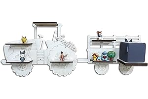 DRYSSON DIY Tonie Box Shelf Tractor with Trailer Tractor Individual with Desired Name Suitable for TonieBox TonieRegal TonieBoxRegal