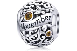 Lorrifal Miesiąc srebro wysokiej próby 925 oryginalne zawieszki z kamieniem urodzenia pasują do bransoletek Pandora naszyjnik idealna biżuteria urodziny ukochane koraliki prezent dla kobiet dziewczyn