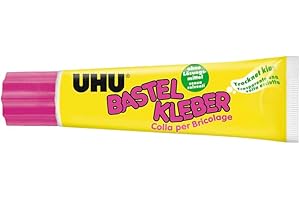 UHU Bastelkleber Standtube, Lösungsmittelfreier Weißleim zum Basteln und kreativen Gestalten, 90 g