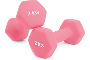 unycos - Pesas y Mancuernas Antideslizantes【Hierro | Neopreno】de 1 kg a 10 kg - Suaves al Tacto para Hombres y Mujeres, Diseño Ergonómico, Anti-Rodadura, Gimnasio en Casa, Fitness