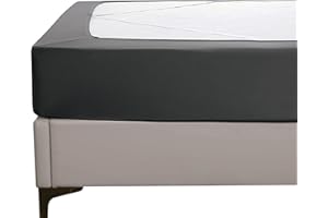 Elegant Comfort Boxspring-Bezug – dehnbar und eng anliegend – Jersey-Strick, schlanke Alternative für Bettrock, weich und glatt, passend für Boxspringbetten bis zu 30,5 cm, volles Grau