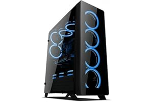 SAHARAGAMING Sahara P75 Black W/ 6 x Duo Rings RGB Fan Tempered glasses with Fan module and RF remote