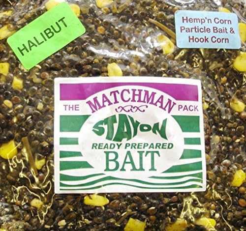 Halibut Flavour Pack Stay On Ready Prepared Bait - Hemp Seed & Corn. Carp, Tench, Roach, Dace, Chub, Bream and Barbel.
