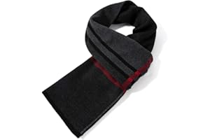 Villand Luxuriöser Merinowolle Gestreifter Herren Schal - Geschenkbox Eingewickelt Winter Weiche Warme Dicke Strickkrawatte für Herren