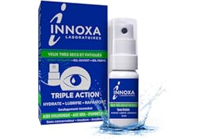 INNOXA LABORATOIRES INNOXA - SPRAY TRIPLE ACTION - Hydrate les Yeux Secs et Soulage les Paupières irritées - Acide Hyaluronique Aloe Vera Vitamines B5 E- Sans conservateurs stérile - 10 ml