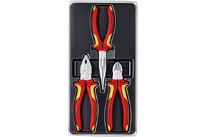 KNIPEX Elektro-Paket, 3-teilig, 160 bis 200 mm, VDE, Grundausstattung für unterwegs, Zangenset, Werkzeugset, 00 20 12