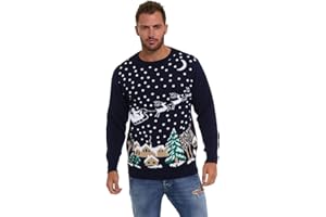 LEKEEZ® Christmas Jumper Unisex Mens Ladies Flossing Around Xmas Tree Sweater XS - 4XL