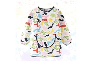 JEYORZY Grembiule Pittura Bambini Impermeabile, Grembiule per Pittura Bambino Bambina, Grembiulino Maniche Lunghe per Dipingere Scuola Asilo Cucina Casa, Design Artista