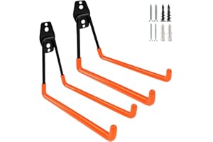 PYBTOOL Heavy Duty Garage Hooks, 7.5 Inch Wall Mounted Storage Hooks for Garden Tools, Hose, Ladder