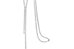 Gleamart Long Necklace for Women Rhinestone Sweater Chain