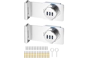 MEBANTOO Cabinet Password Hasp Locks, 90 Degree Barn Door Lock, Household Security Combination Latch Lock for Locker, Fence, Bathroom, Outdoor, Garden (Silver-2PCS)