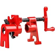 Set van 4 buisklemmen, 3/4 inch, buisschroefklemmen, buisschroefklem met klemmen en spanners, handgereedschap, snelspanner, buisklem voor de verwerking van het hout