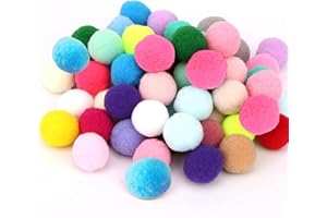 YiYFiT Lot de 50 balles à mâcher colorées de 3 cm pour chat Jouets à mâcher doux en peluche pour chat Jouets interactifs pour chats d'intérieur Fournitures pour animaux domestiques pour chatons