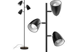 ‎ADDLON addlon Stehlampe Wohnzimmer 3 Flammige, dimmbare LED Stehlampe für Wohnzimmer, Industrial Schwarz Stehleuchte mit 3 Schwenkbaren lichtern, Vintage Leselampe, Moderne Stehleuchte für Schlafzimmer Büro