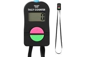 Hioip Clicker Electronic Counter, 4 Digit Hand Tally Counters Add Subtract Portable Electronic Manual Number Clicker Counter with Lanyard for Sports Running Football Golf Scoring Event Tracking