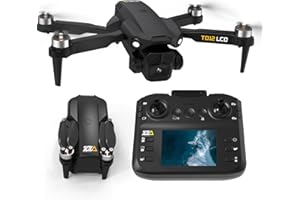 Toladrone Pliable Drone avec Camera, Drone 4K avec Transmission sur Écran LCD, Mode sans Tête, Réglage Électrique à 90°, Drones pour Débutants Quadricoptère RC pour Adultes, TD12LCD