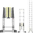 Welbuilt 7 Meter Telescopic Ladder with Support bar & Wheels | 2-Year Warranty | EN131 Certified Foldable Multipurpose Step Ladder for Home & Outdoor use (23 Feet)