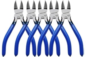 Trådskärare 5 tum, 5-pack KAIHAOWIN precisionsspolade fräsar ultraskarpa trådskärare för hantverk, sidoskärare, trådklipp, fj