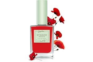 NATURABLOOM Nagellack schnelltrocknend rot (Poppy Red) - natürlicher Nagellack mit veganer Formel - atmungsaktiv, nachhaltiger und langanhaltend, 14 ml