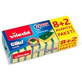 Vileda 161919 D&uuml;z Hijyenik Bulaşık S&uuml;ngeri, 8+2'li Promosyon Paket, Yeşil