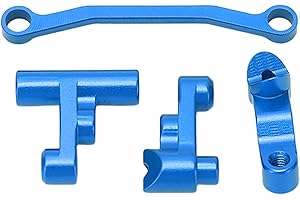 ASTIBYM RC-Lenkbaugruppe Lenkungs-Kupplungssatz Aluminium-Achsschenkel-Kit Lenkhebel und Lenkgestänge-Upgrade-Teile für Traxxas LaTrax Teton 1/18 RC-Auto(Blau), Zubehör für Modellautos