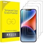 JETech Screen Protector for iPhone 14/17e, Pack of 3 | 9H Tempered Glass, Full Coverage, Scratch Resistant, HD Clear, Case Fr