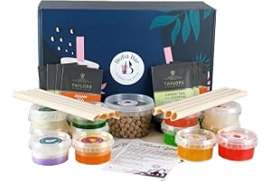 Bubblicious Mixed Bubble Tea Kit | 8 blandade tesmaker, 8 - Popping Boba & Jelly Toppings, Tapiokapärlor bubble tea (till 8 serverar)