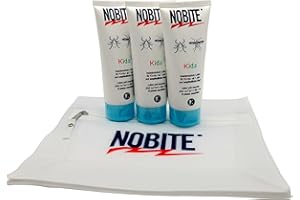 ‎NOBITE NOBITE Kids Insektenschutz Lotion – 3 × 100 ml | Mücken- & Zeckenschutz für Kinder ab 1 Jahr & Schwangere | DEET + Icaridin | Hautfreundlich, tropentauglich, parfümfrei | inkl. NOBITE Kulturtasche