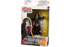 BANDAI - Naruto Shippuden Anime Heroes Figura de Acción Itachi Uchiha 17cm - 36904 Multicolor - Figuras articuladas Ideal para los fanaticos de la Serie.