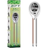 BIFY Bodentester,Boden Feuchtigkeit Meter,3 in 1 Bodentester für Feuchtigkeit/Sonnenlicht/pH-Tester für Pflanzenerde, Garten,
