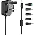 TKDY 18V 1A Power Supply Adapter, 18 Volt 1000mA 800mA 750mA 500mA 400mA with 5 Tips for Most 18V Electronics,Center Positive (Not for drill or guitar, Not battery charger)