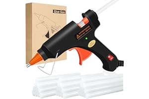 Crenova Pistolet à Colle ignifuge avec 30 pcs Colle Bâtons (130mm x 7mm), Pistolet a Colle Chaude Anti Écoulement pour Réparation, Convient pour l'artisanat, le Bricolage, Mini Pistolet à Colle 20W
